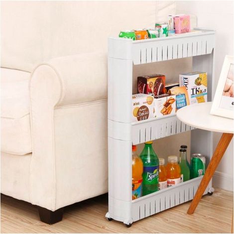 Organisateur de produits avec roues 3 compartiments pour cuisine ou SDB (1/5)
