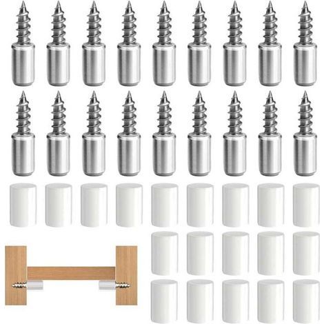 50 Pieces Shelf Support Brackets, Laminate Support Screws, Self-Tapping Screws, Cabinet Laminate Support with Anti-Slip Cover for Furniture, Kitchen Cabinets, etc. (1/4)