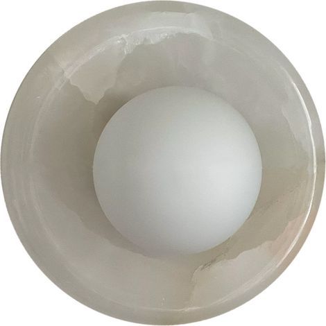Aplique de pared esférico de mármol español natural para un ambiente elegante en el dormitorio o salón - 30 cm Alovez (1/5)