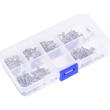 Ensemble de 230 vis et écrous en acier inoxydable M2, accessoires d'outillage compacts. (1/5)