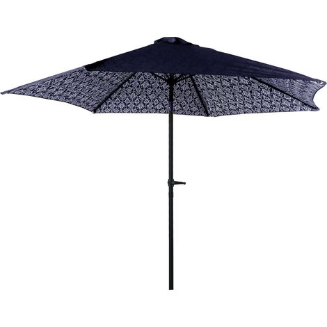 Ombrellone da giardino tondo 270 cm con struttura in acciaio e telo in poliestere con air vent Blu Navy