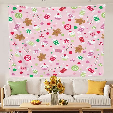 Tapisserie de porte, tapisserie colorée pour chambre d'adolescente, nappes pour décoration murale 150x130cm (1/5)