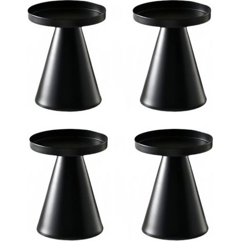 Elegant Black Wrought Iron Candlestick, Decorative Tabletop Candle Holder, Sturdy Home Candlestick, Ornament for Home and Restaurant, Banquet and Wedding Use, Set of 4 (1/3)