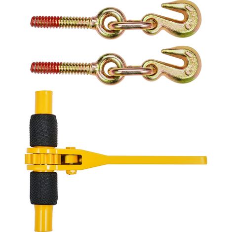 Mophorn Tensor de trinquete para cadena de amarre de 6,3-8 mm carga de trabajo segura 1180 kg 4 unidades con 2 ganchos de agarre, fijaciones para cadena de transporte, remolque, camión de plataforma (1/5)