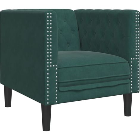 vidaXL Poltrona Chesterfield Grigio Scuro in Velluto (1/5)