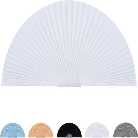 Stores pour fenêtres cintrées, stores plissés temporaires filtrant la lumière, stores occultants pour fenêtres en demi-lune, 1 paquet (blanc, 91,4 cm x 45,7 cm) (1/5)