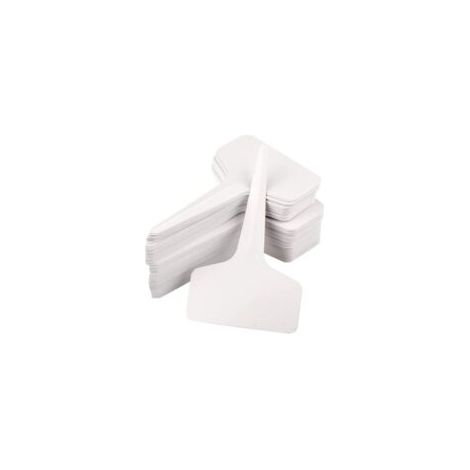 100 etiquetas de plástico para plantas, etiquetas impermeables para viveros y jardines, etiquetas de jardín tipo T, marcadores de plantas blancos - Crezuo
