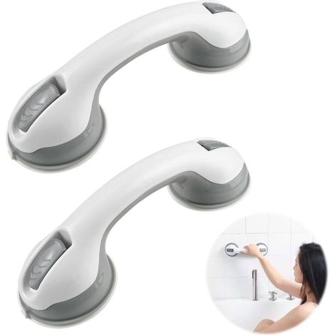 2 PCS Poignée Ventouse Baie Vitrée, Barre de Douche Ventouse, Barre de Maintien Douche, Main Courante Imperméable et Antidérapante, Adapté Aux Personnes Handicapées, âgées et Blessées (1/4)