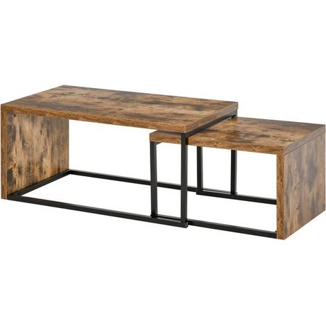 2 tables basses CLAY aspect bois (1/5)