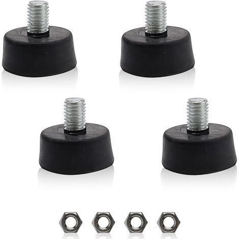 Lot de 4 supports M10 x 35 mm, Silentblock, pieds caoutchouc régulateurs meubles, machines, équipements (1/5)