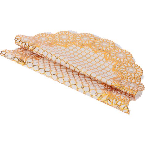 2 Pièces Sous-verres Ronds Dorés 38 cm pour Mariage et Réception, Nappes PVC Festives (1/5)