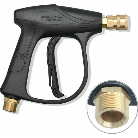 Pistolet à jet d'eau haute pression 3000 psi avec raccord rapide 1/4, nettoyeur de voiture, pistolet à pompe de jardin, double usage pour le jardinage et le lavage de voiture. (1/5)