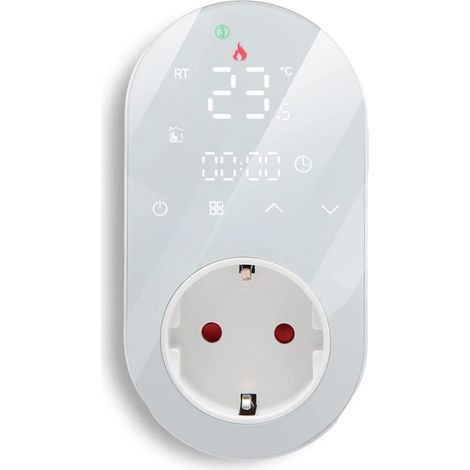 Termoregolatore WIFi Beca Display LED a Presa 16A con Sonda  Bianco (1/5)