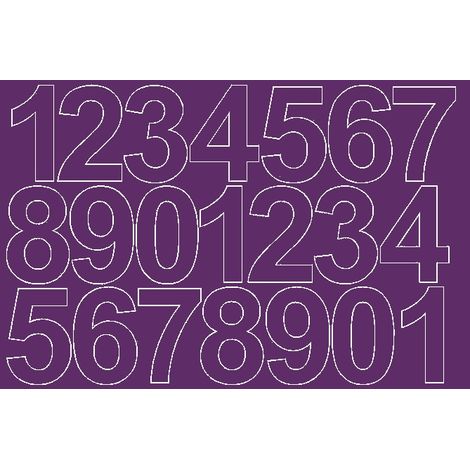 Autocollants chiffres autocollants 10 cm violet brillant