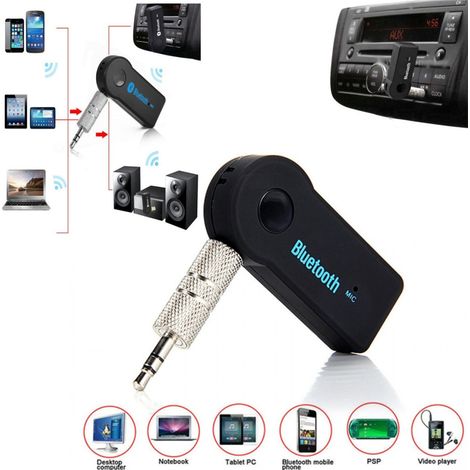 Trade Shop - Receptor Manos Libres Para Coche Bluetooth 3.0 Edr Adaptador De Audio Auxiliar Bt310 - (1/5)