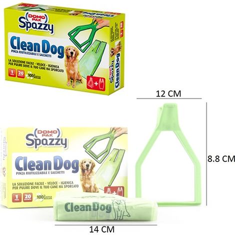 Domopak spazzy clan dog 1 pinza e 20 sacchetti per il tuo cane (1/2)