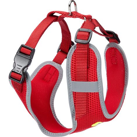 Ferplast NIKITA P Pettorina per cani in nylon traspirante con cuciture riflettenti. Varie misure e colori.. Variante S - Misure: A: 24-31 cm B: 30-41 cm 15 mm - Rosso