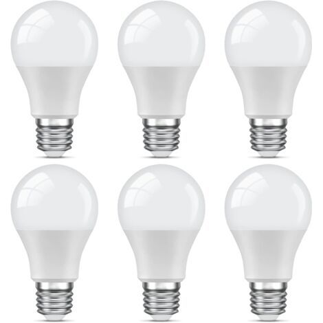 LED E27 Blanc-Froid,9W Equivalent 60W,6000K,806LM,Ampoule Standar A60 avec Culot à Vis,Non Dimmable,Pas de Scintillement,220v-240v,pour Maison Restaurant Café Bar,Lot de 6