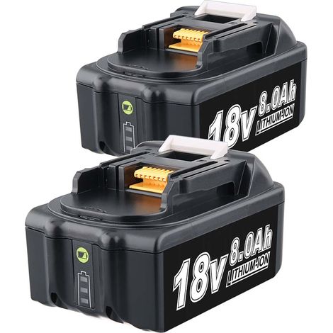 2x 18V 8000mAh BL1860B pour Makita 18V Batterie BL1860 BL1860 BL1850 BL1850B BL1840 BL1840B BL1830 BL1830B BL1890B BL1815 LXT-400 194205-3 194309-1 194204-5 1963999-0 (1/5)