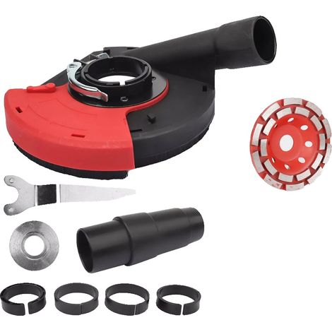 Staubabsaughaube, verstellbarer Anschluss, Bürstenring für verbesserte Leistung, ROT - 2PCS (1/5)