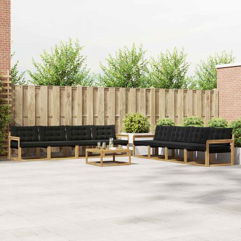 vidaXL Outdoor-Sofagarnitur 9 pcs Weiß und Schwarz 79 x 79 x 37 cm (1/5)