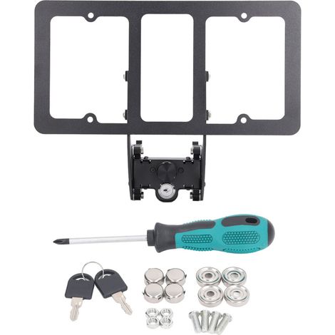 Soporte antirrobo para matrícula sin necesidad de taladrar, compatible con Tesla Model Y y Model 3, con cierre de seguridad, resistente a la intemperie, duradero, inoxidable, fácil de instalar y en ve