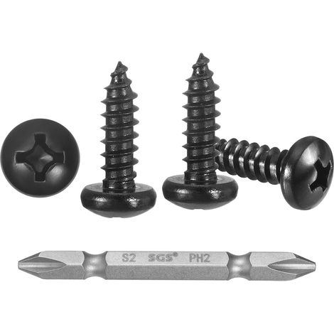 Vis Autoforeuses Pour Metal Bois Plastique Avec Embout, Pour Cabinet Mur Volet Plaque Meuble, Noir (1/5)
