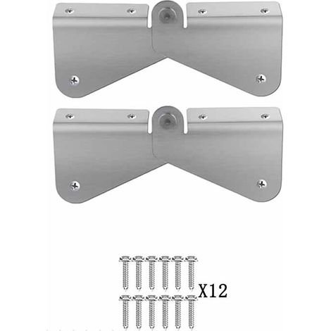 Cerniera di estensione per tubo di scarico dell'acqua piovana, cerniera pieghevole in acciaio inox con viti per una facile installazione della grondaia (2 pezzi) (1/4)