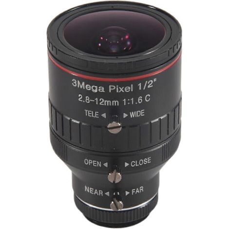 2,8-12 mm manuelles Zoom-Industrieobjektiv, C-Mount, 3 MP, für Videoüberwachung. (1/5)