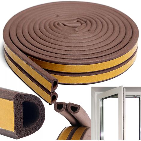 Guarnizione autoadesiva per finestre Heckermann, marrone, spessore 9 mm - rotolo 2x2,5 m (1/5)