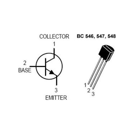 Transistor NPN 65V 100mA 500mW Kapsel TO92 BC546B