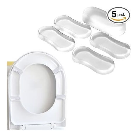 Tampons De Siège Wc, Tampon Abattant Wc,Lunettes Toilette Wc, Butoirs De Couvercle Wc,Amortisseurs Autocollants,Réduction Du Bruit,Tampons En Caoutchouc Pour Maison Bureau Hôtel (Blanc) (1/3)