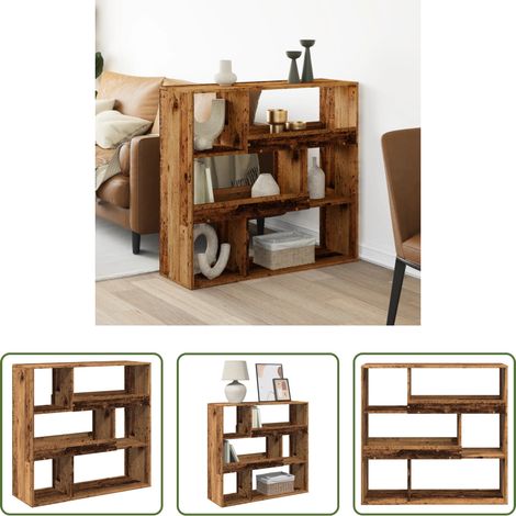 Étagère vintage - Cloison de séparation vieux bois bois d'ingénierie (1/5)