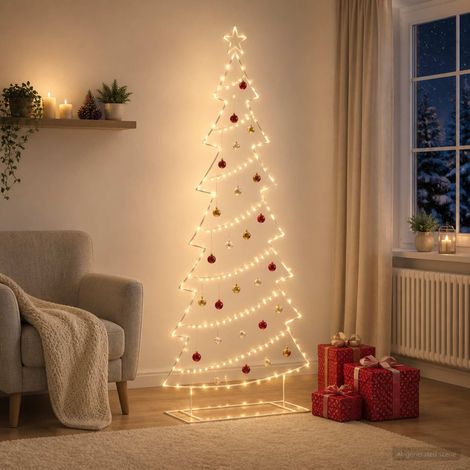 vidaXL Árbol de Navidad de metal con soporte KUOPIO 210 cm Acero (1/5)