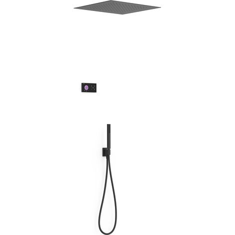 TRES 09288561NM SHOWER TECHNOLOGY Kit Grifo Termostático Electrónico Empotrado 2 Vías Shower Technology para Ducha Negro Mate - ref: 09288561NM (1/2)
