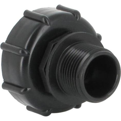 Multicuves – Raccord S60X6 – Fileté mâle 1'' pas gaz 26x34 mm – Bouchon de vanne femelle S60X6 – Pour cuve 1000 litres