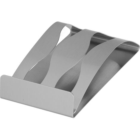 Porte-brosse à dents en acier inoxydable, étagère adhésive sans perçage, support pour brosse à dents, porte-gobelet pour bain de bouche, porte-brosse à dents à double trou (1/5)