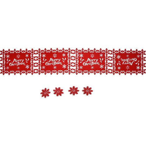 Nappe de Noël en Feutre Absorbant et Anti-chaleur avec 4 Sets de Sous-verres (1/5)