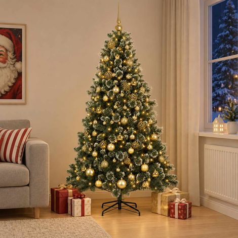 vidaXL Árbol de Navidad artificial con bolas 240 cm 300 LED (1/5)