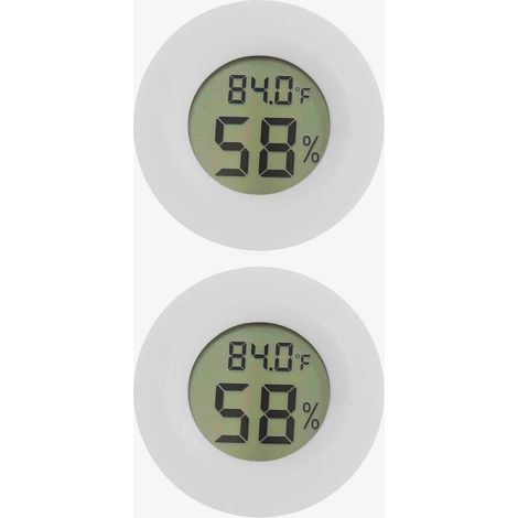 Mini thermomètres-hygromètres (lot de 2) pour réfrigérateur-congélateur, détecteur électronique de température et d'humidité d'intérieur UD01 Blanc (1/5)