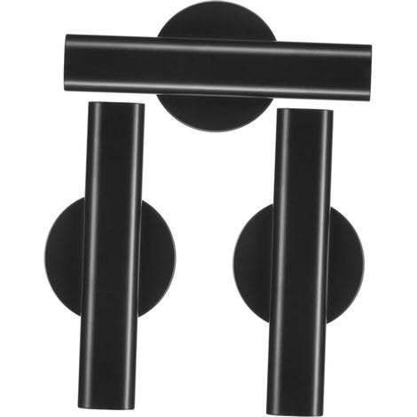 Lot De 3 Vases Muraux Tubes Métalliques Noirs Petits Vases Décoratifs Polyvalents pour Fleurs Séchées Décoration Intérieure Salon Chambre (1/5)