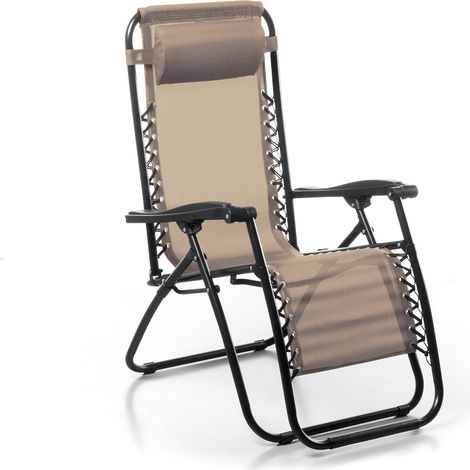 Sedia Sdraio da Giardino Gran Relax 88x65x110 cm in Textilene Beige (1/5)