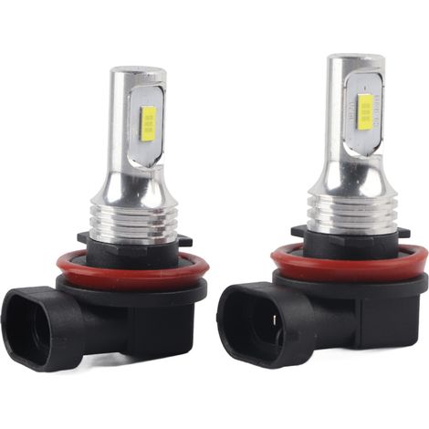Lot 2 ampoules LED H8 H11 80W 6500K blanc froid CSP coque aluminium avec décodeur 12-24V universel (1/5)
