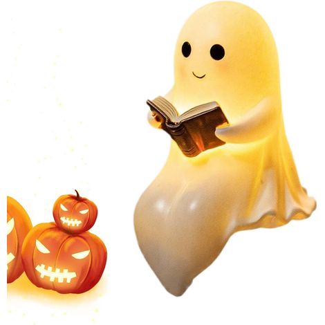 Décoration Fantôme Lisant Livre Pièce Maîtresse Figurine Résine Halloween Adorable Veilleuse Fantôme Pour Maison Bureau Appartement Chambre Étude Chambre D'Enfant Bibliothèque (1/5)