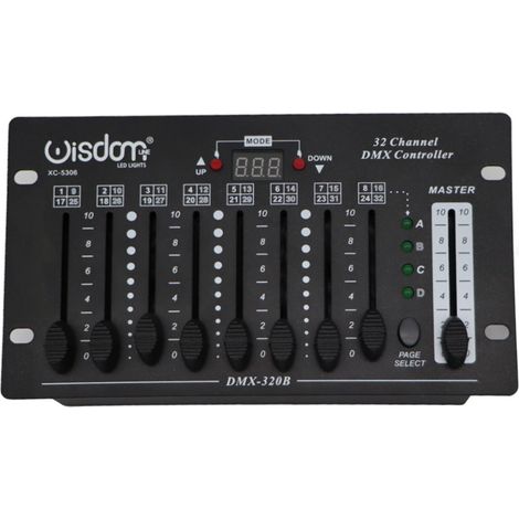 Centralina DMX 32 canali per teste mobili a batteria 9V Wisdom (1/4)