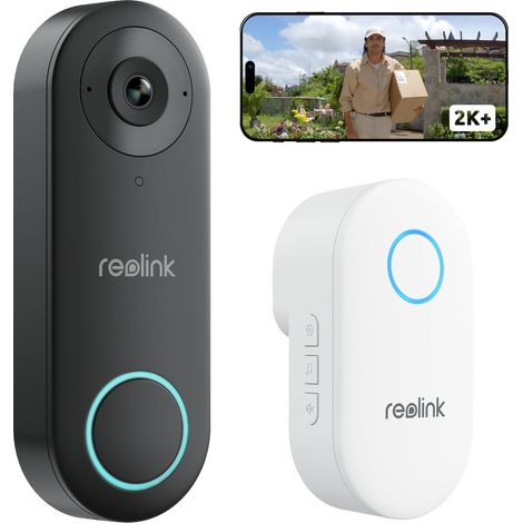 Reolink Sonnette vidéo de sécurité filaire 3K avec kit de carillon, connectivité Wi-Fi 2,4/5 GHz (Reconditionné) (1/5)