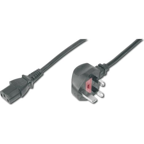 Cordon Digitus ordinateur, alimentation, appareils IEC [1x mâle anglaise - 1x Secteur femelle C13] 1.80 m noir S385941 (1/4)