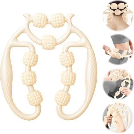Beinmuskel-Massagerolle, 360°-Anti-Cellulite-Massagerolle, Beinmassagerollen, 360-Grad-Massagerollen, lindert Müdigkeit (Grau+Rosa) (1/4)