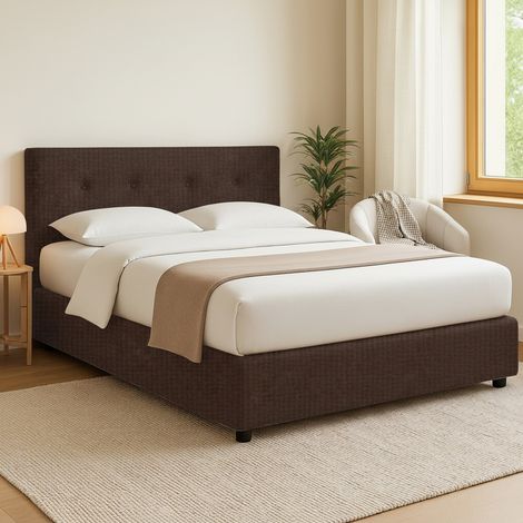 Letto Matrimoniale Preston, Sfoderabile, Contenitore Made in Italy, Marrone (1/5)