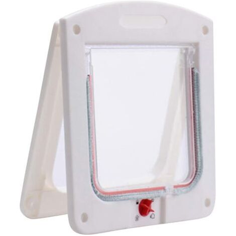 1 chatière, 4 modes de fermeture, joint étanche, fermeture magnétique, design transparent en fibre de verre, pour chats et petits chiens (1/5)